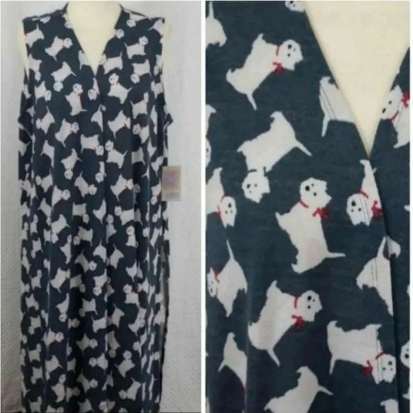 NWT L Lularoe dog print Joy Vest - Picture 1 of 6